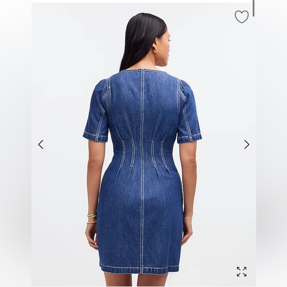 Madewell Denim Darted Mini Dress in Pixie Wash - Picture 2 of 8